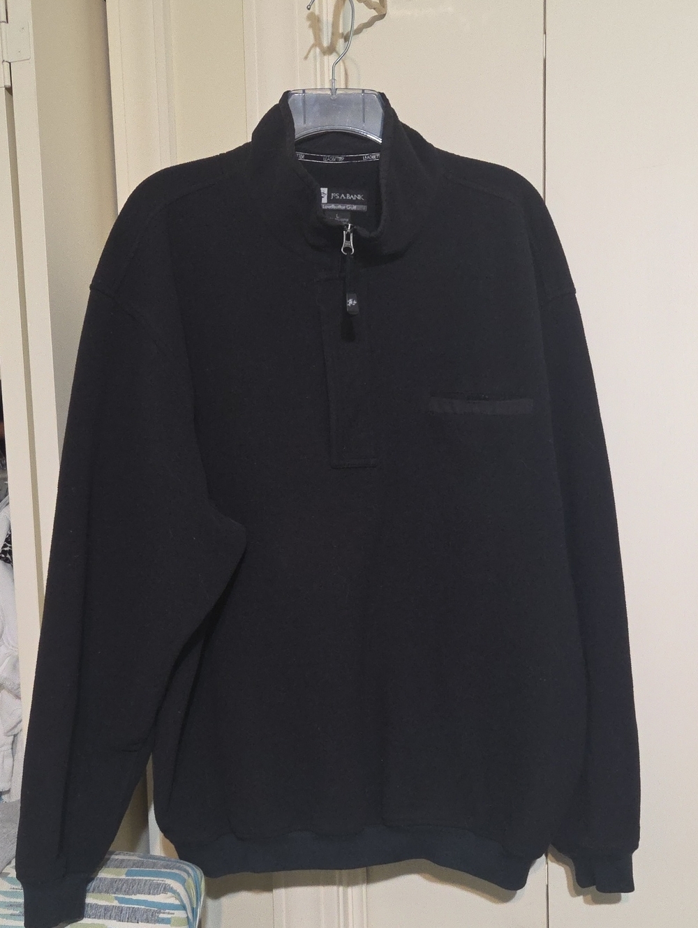 Jos. A. Bank Ledbetter Golf Black Half-Zip Fleece Pullover
